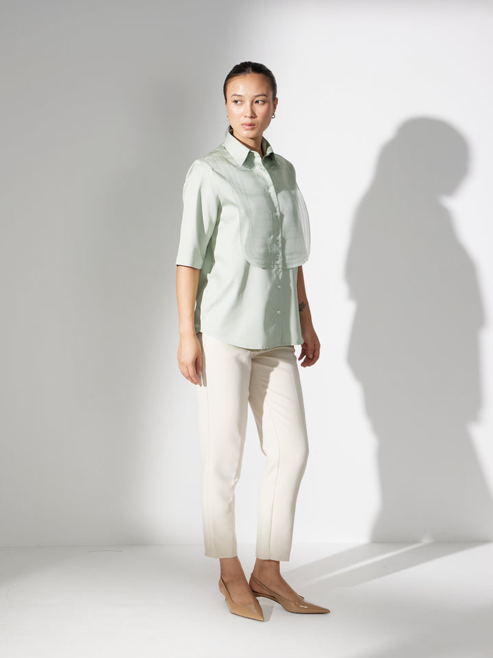 Organza Bib Pistachio Shirt