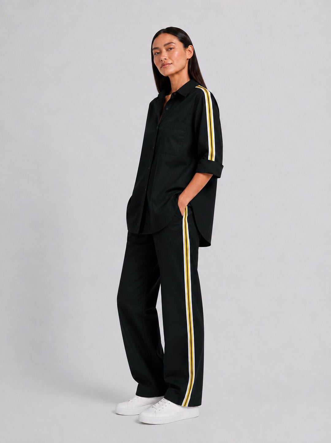Black Ribbon Pant Set