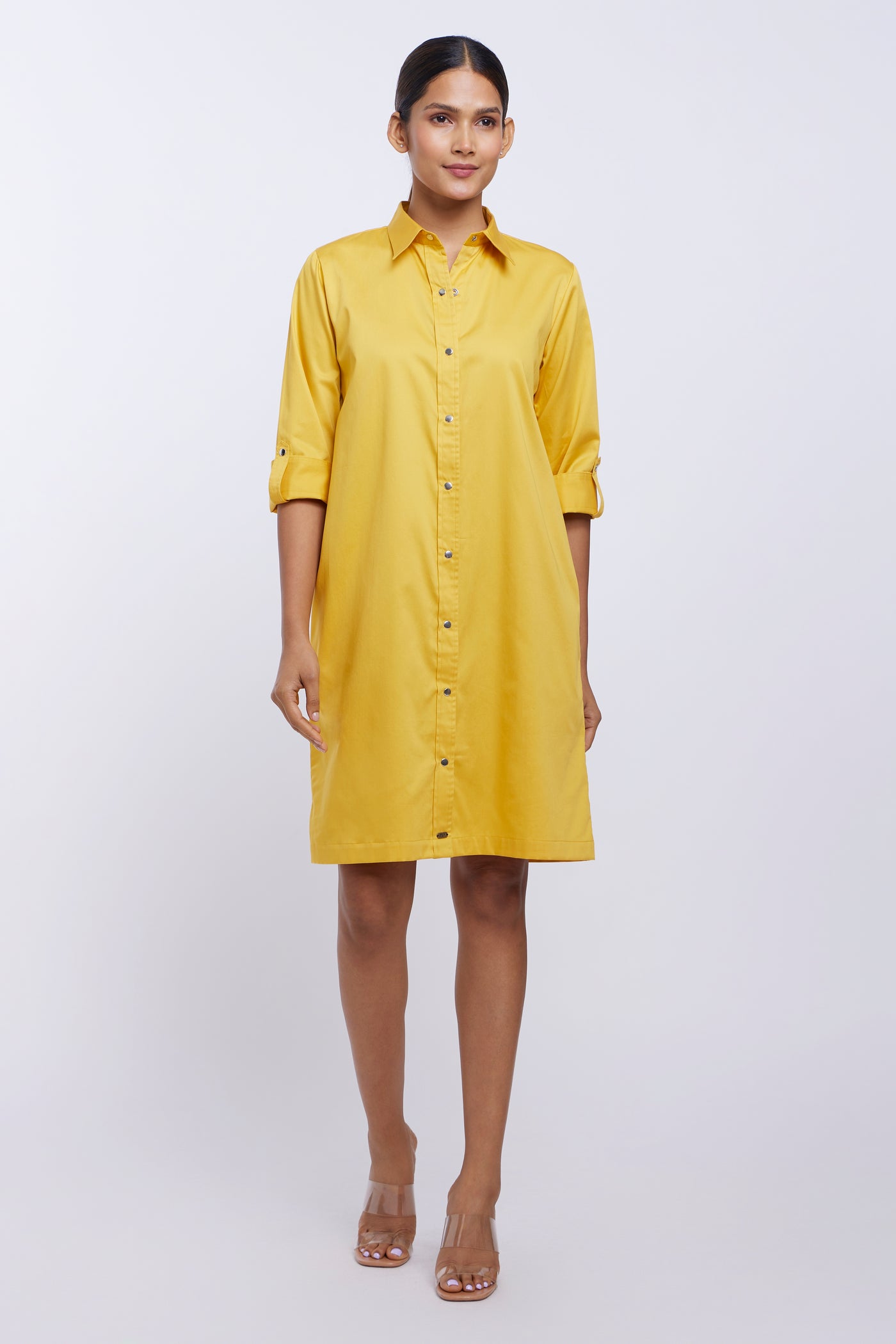 Canary Yellow Shirt Dress