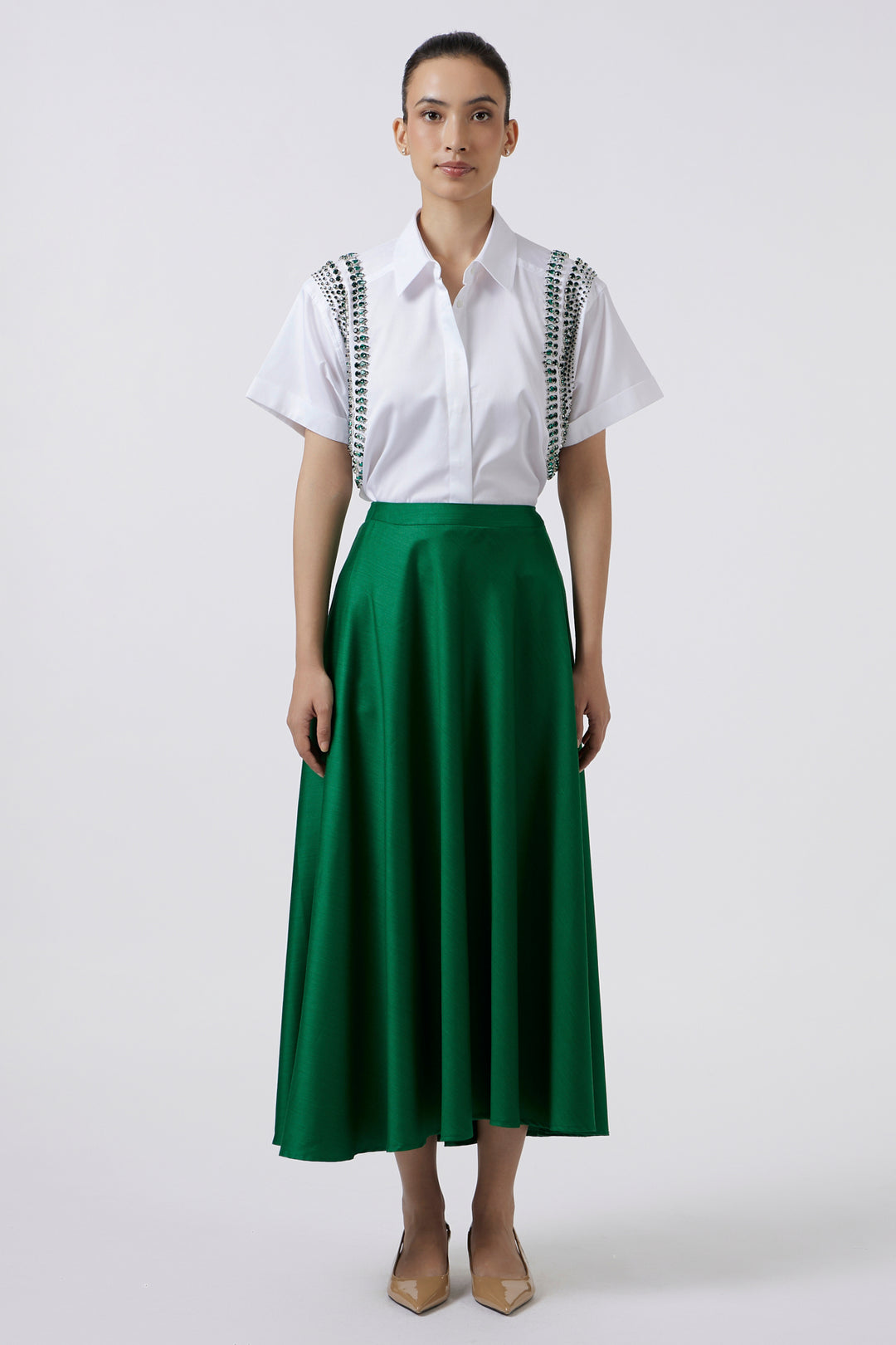 GREEN CASCADE SKIRT