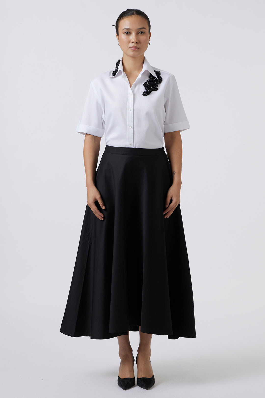 BLACK CASCADE SKIRT