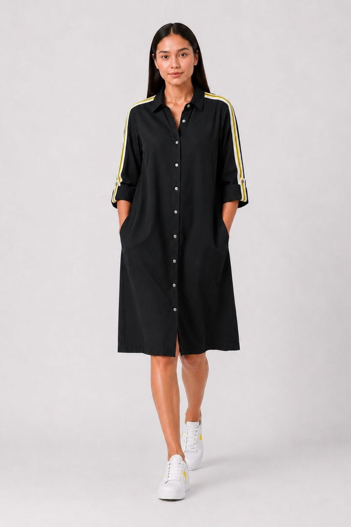 Black Ribbon Shirt Dress