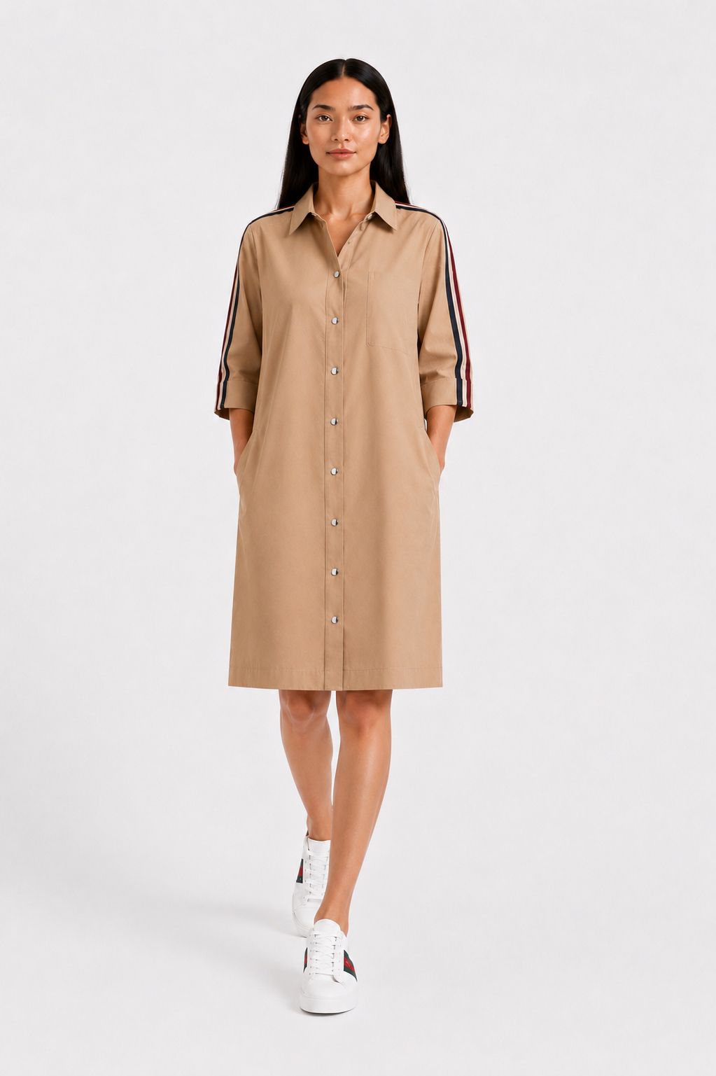 Sand Ribbon Shirt Dress