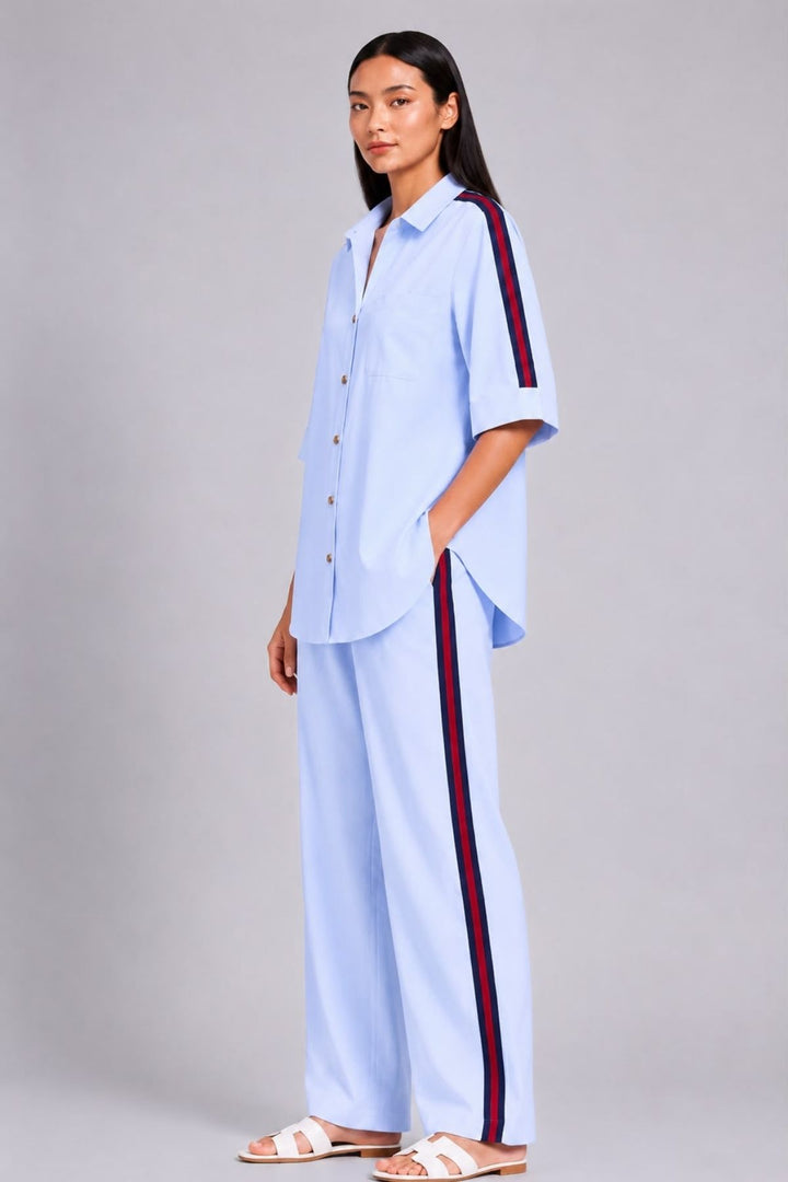 Sky Blue Ribbon Pant Set