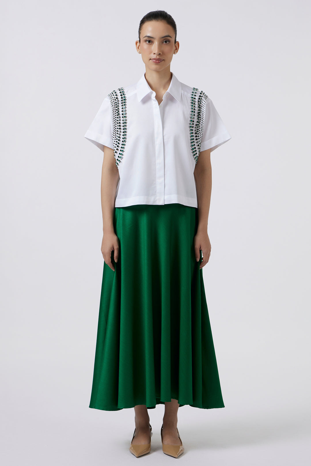 WATERFALL EMERALD SWAROVSKI SHIRT