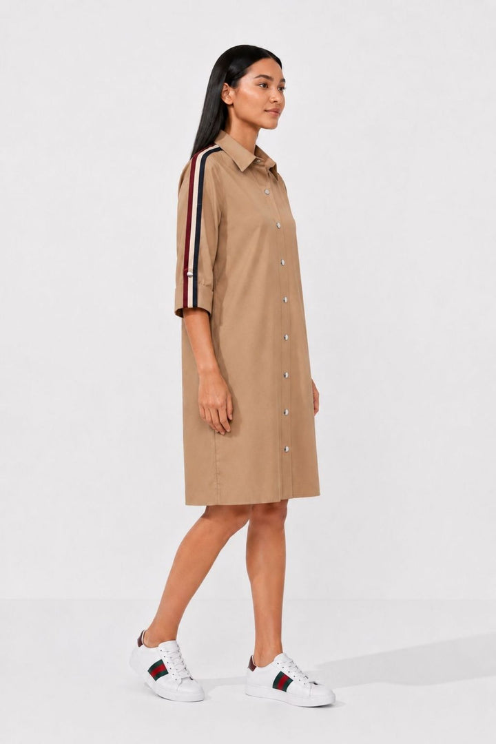 Sand Ribbon Shirt Dress