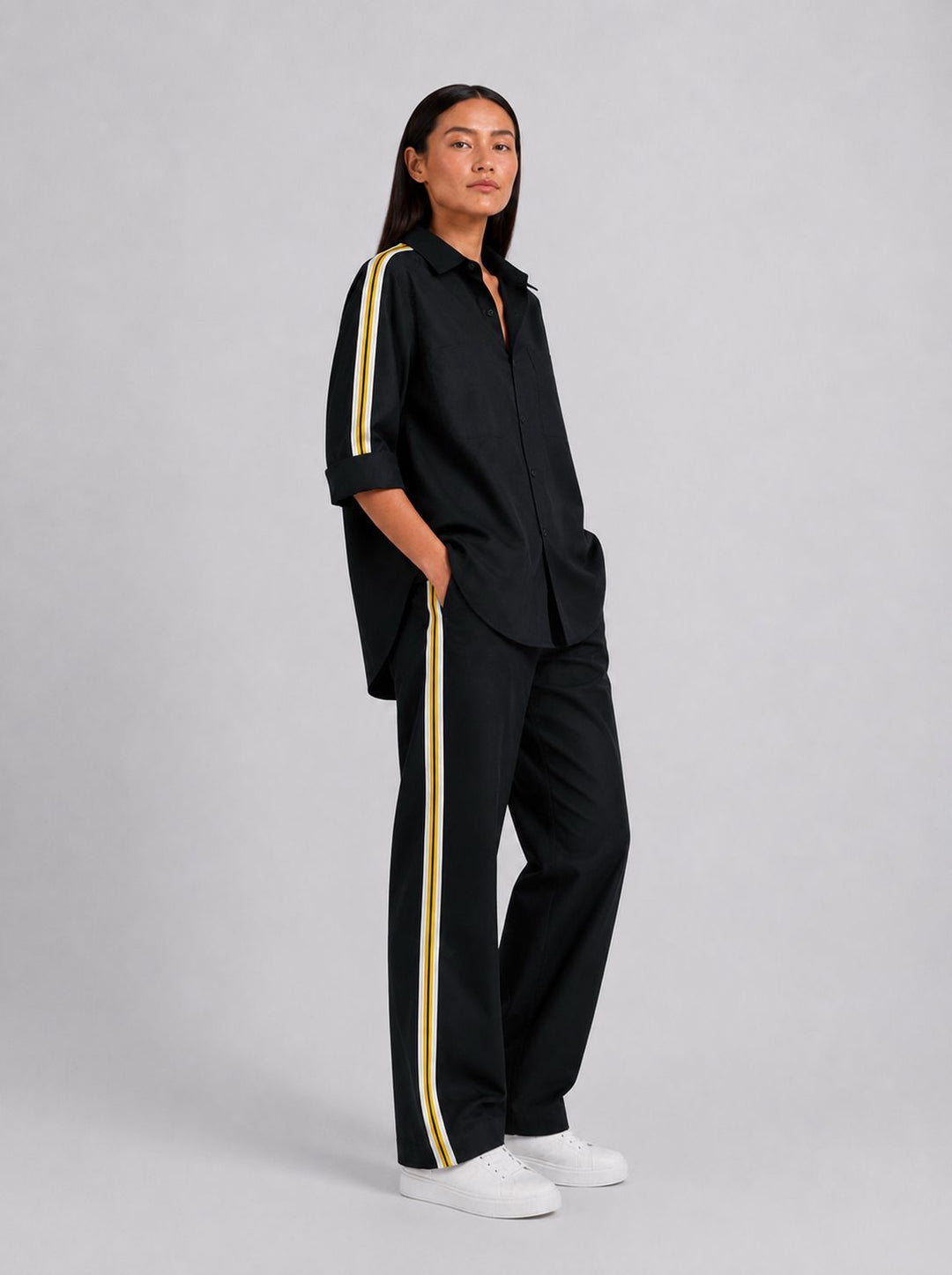 Black Ribbon Pant Set