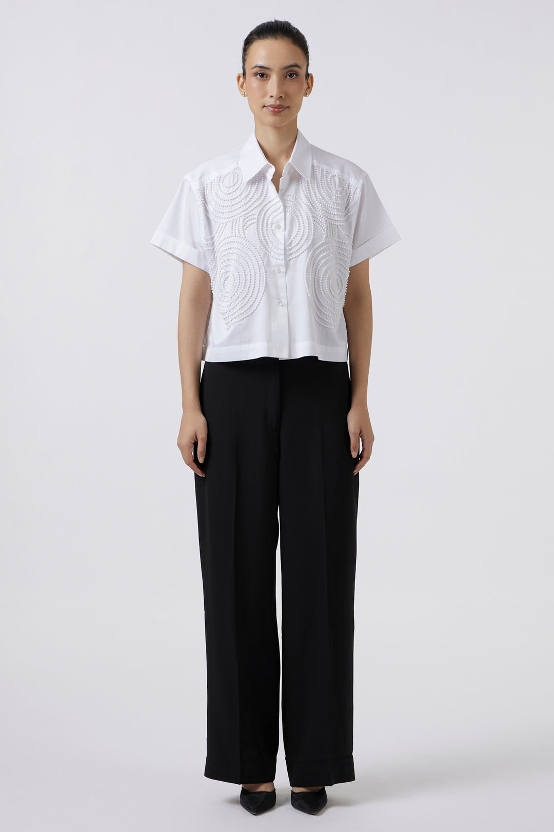 Celeste White Crop Shirt