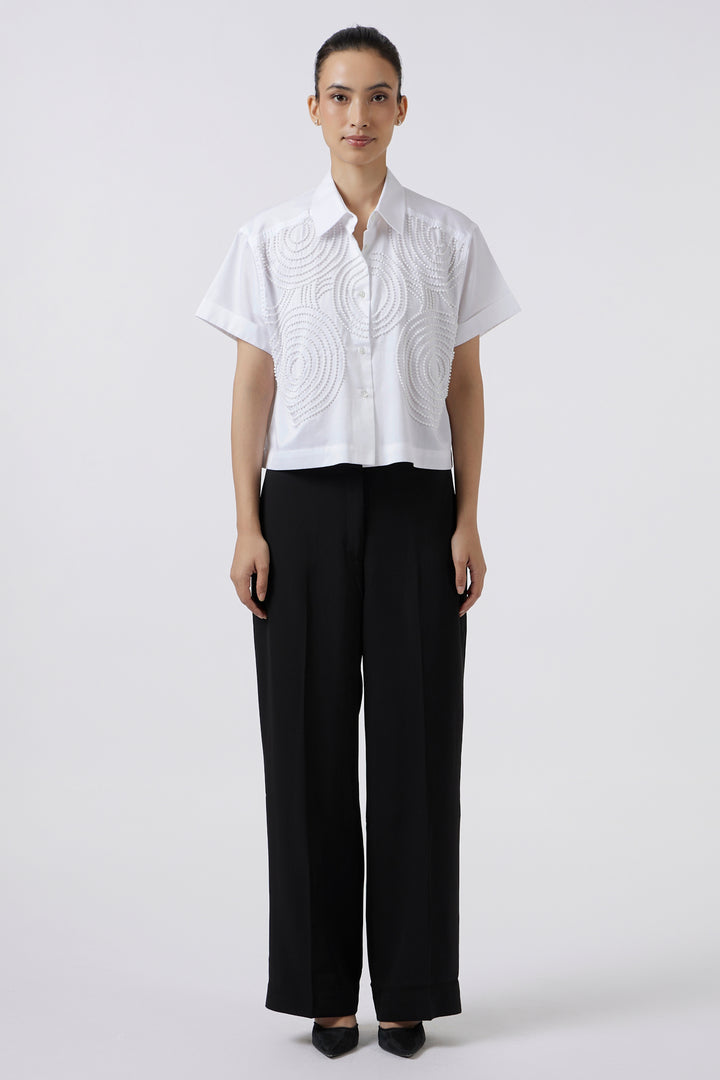 Celeste White Crop Shirt