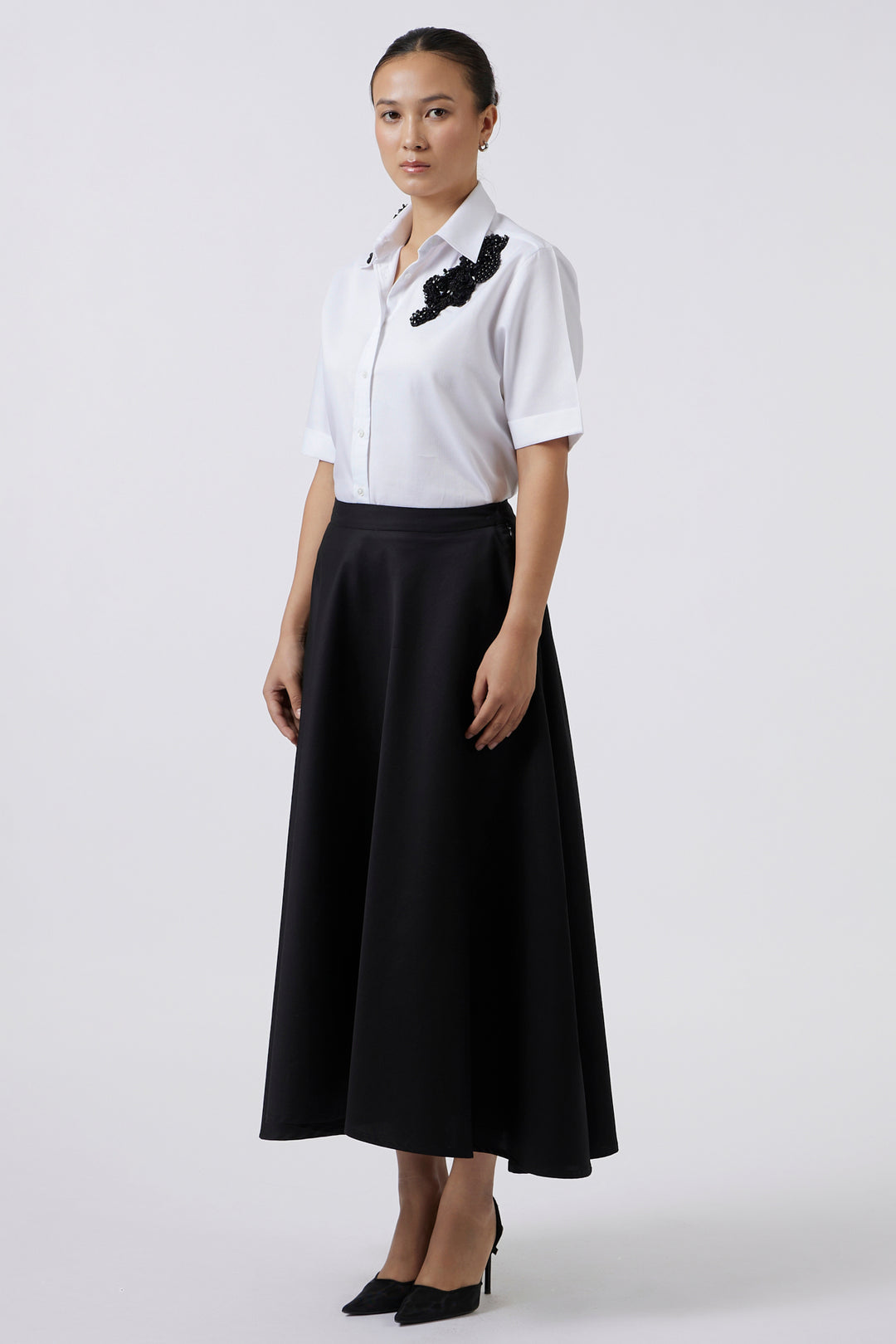 BLACK CASCADE SKIRT