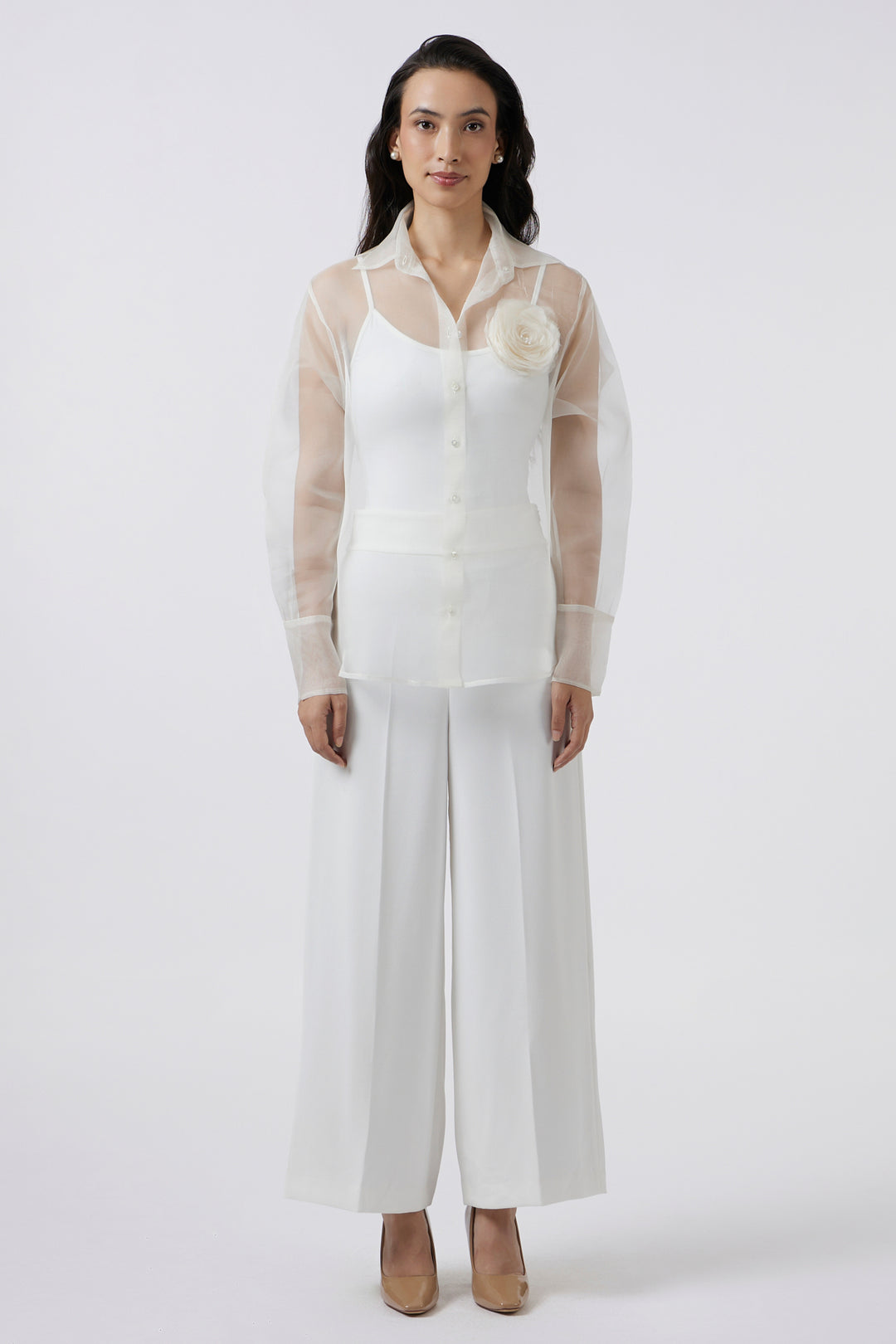 ORGANZA BLOOM IVORY SHIRT