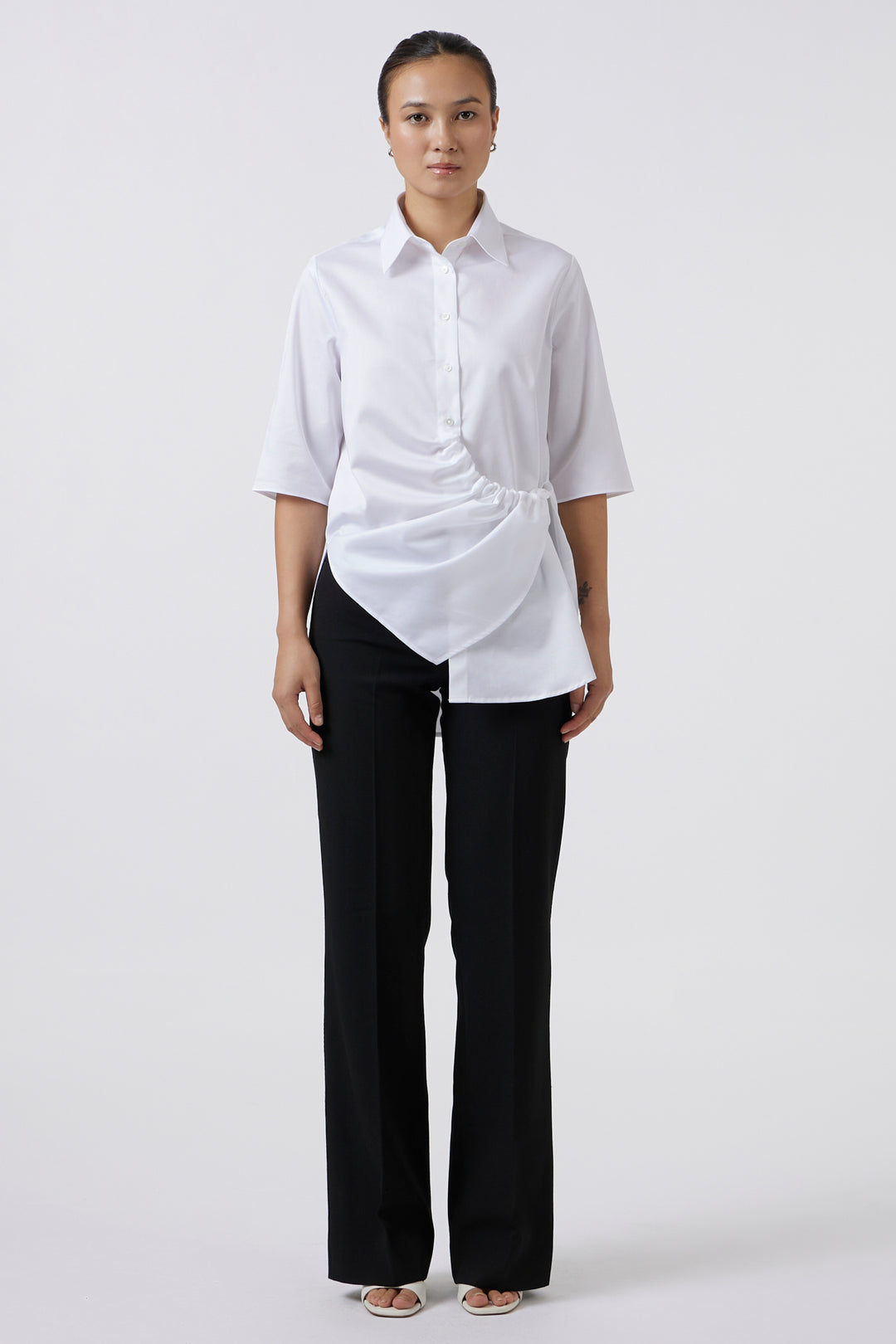 WRAP & TIE WHITE SHIRT