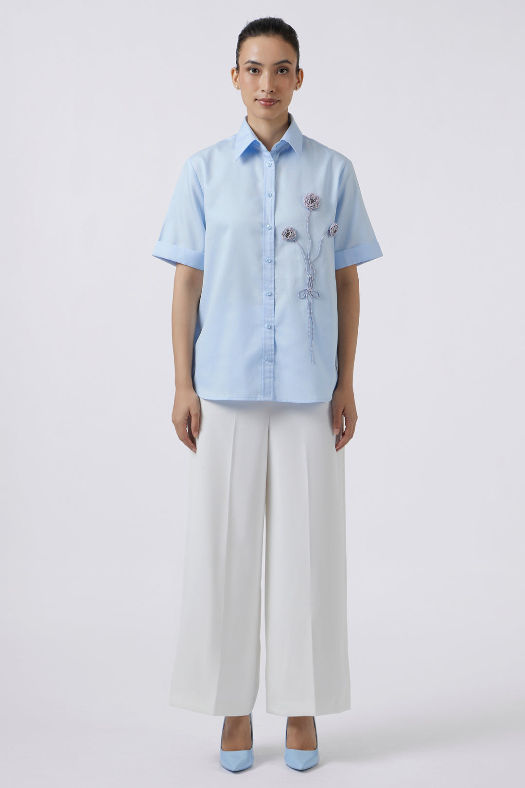 PEARL BLOSSOM POWDER BLUE SHIRT