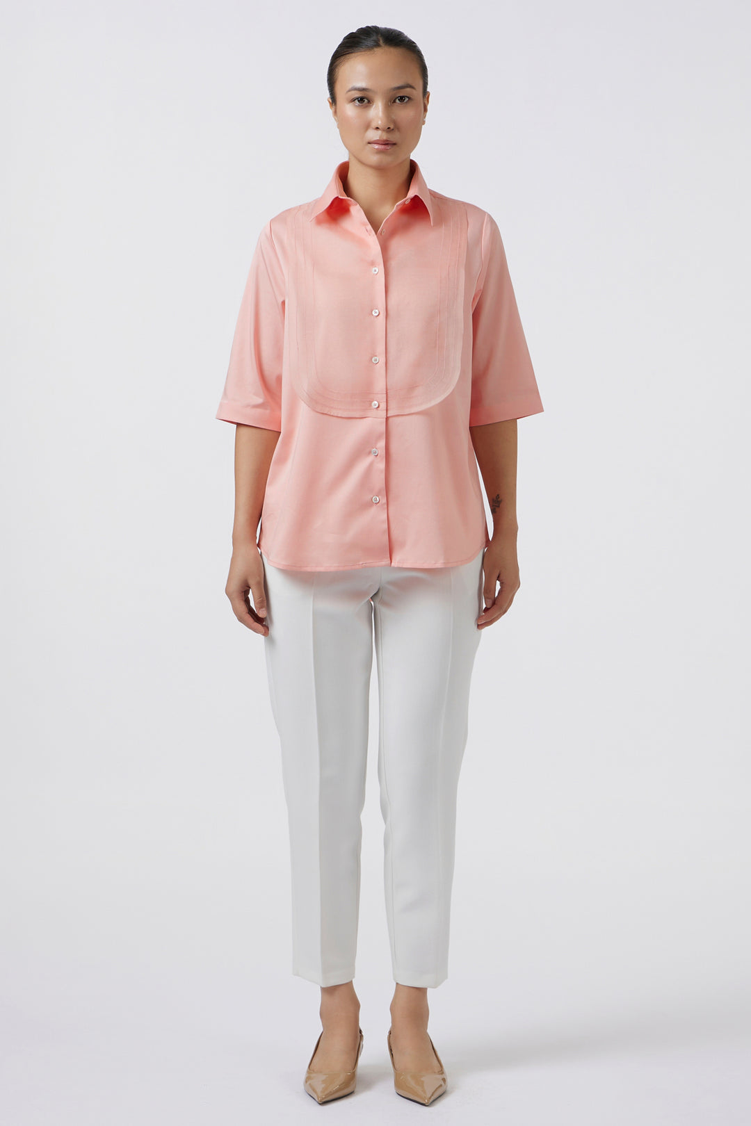 ORGANZA BIB PEACH SHIRT