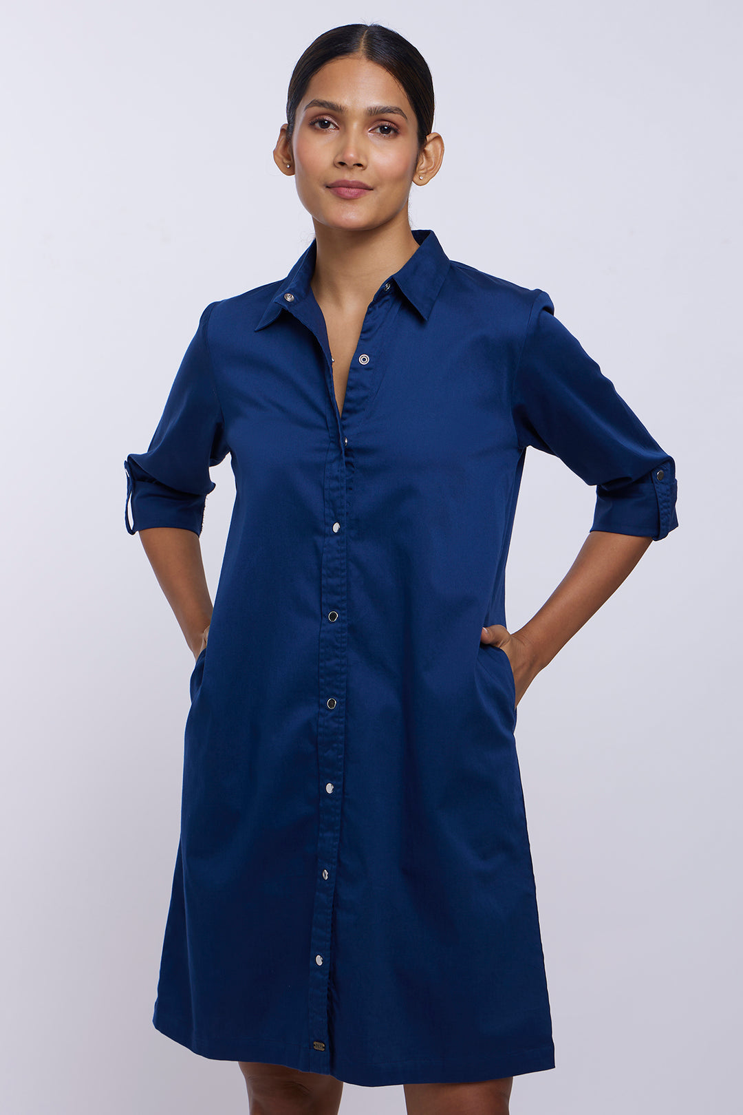 Mid Night Blue Shirt Dress