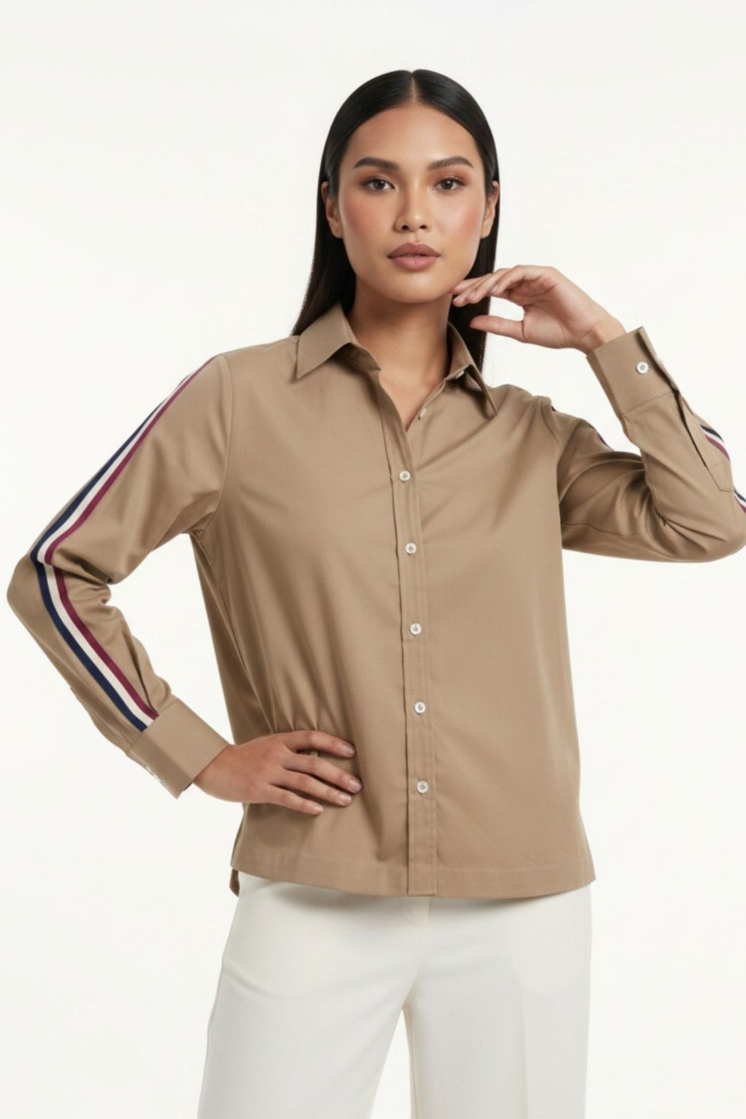 Sand Ribbon Crop Shirt