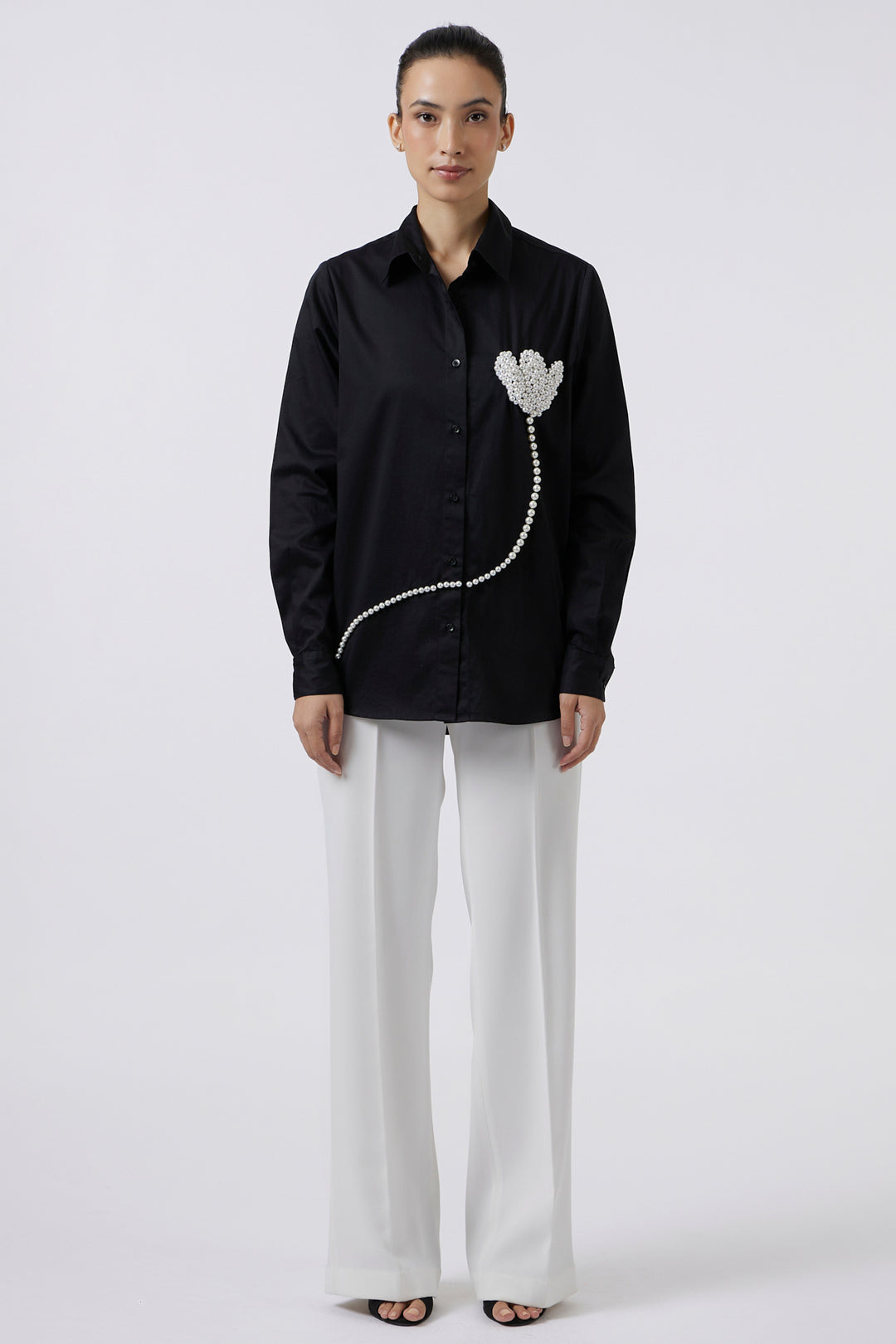 PEARL ROSE BLACK SHIRT