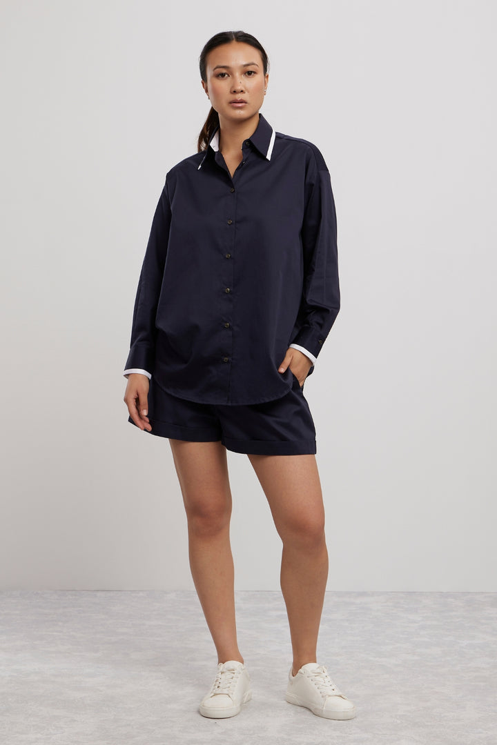 NAVY TUXEDO SHORTS SET - PALLAVI SWADI  