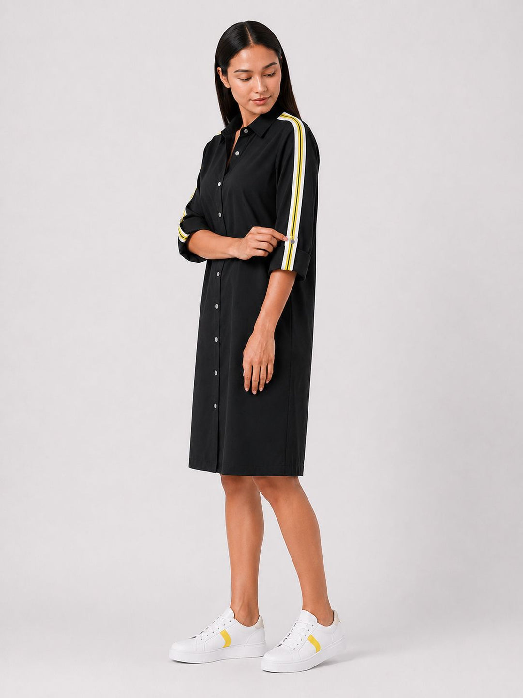 Black Ribbon Shirt Dress