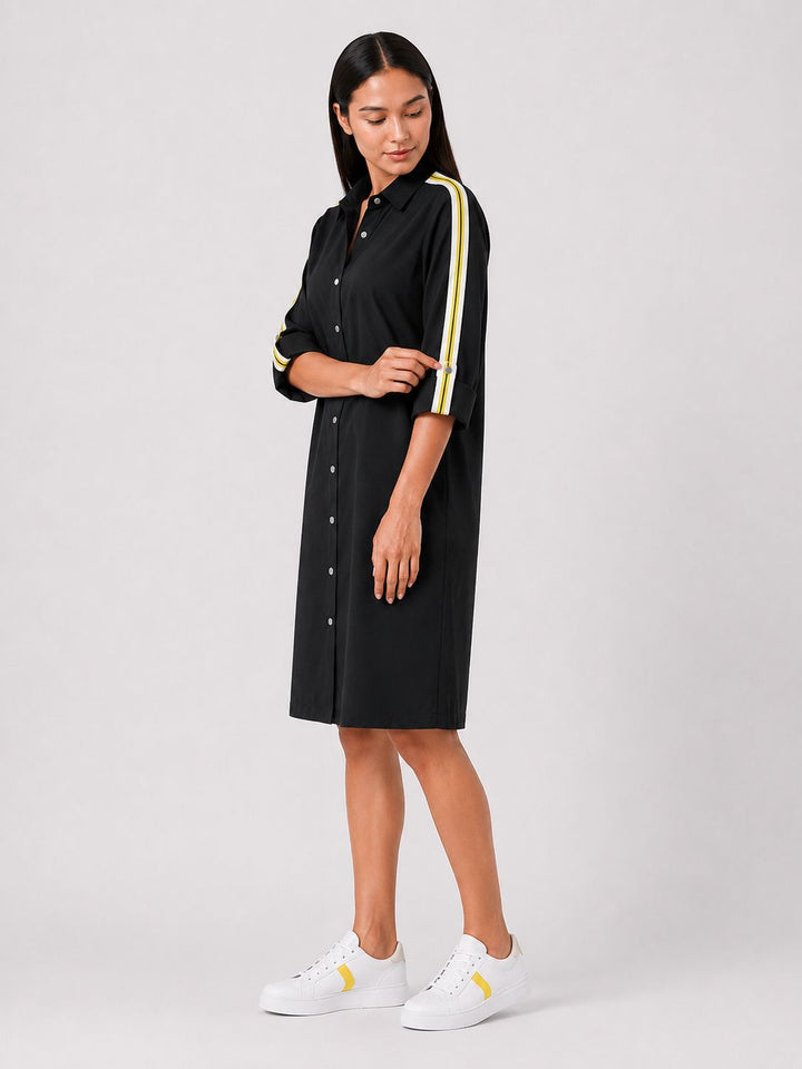 Black Ribbon Shirt Dress