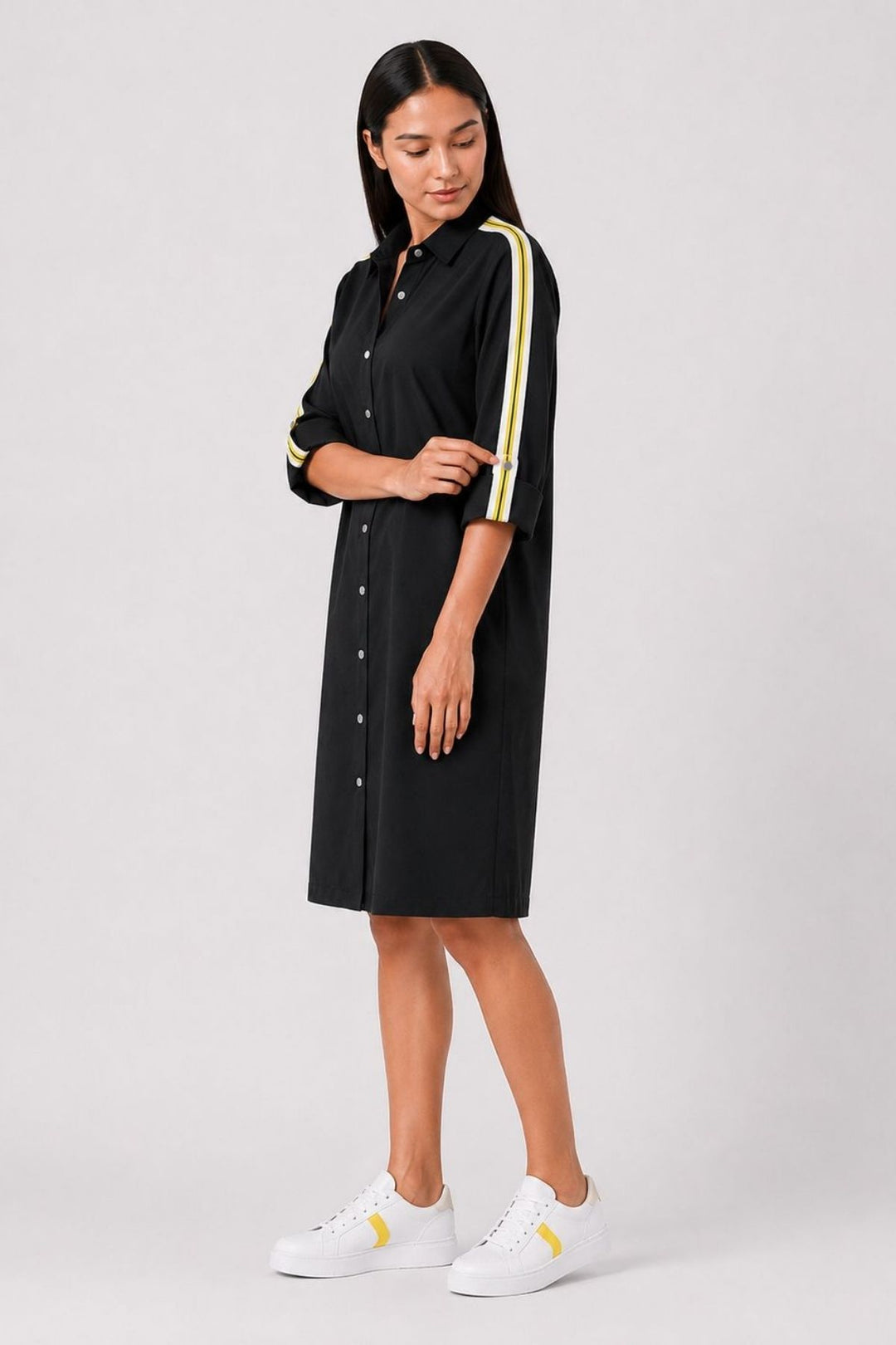 Black Ribbon Shirt Dress