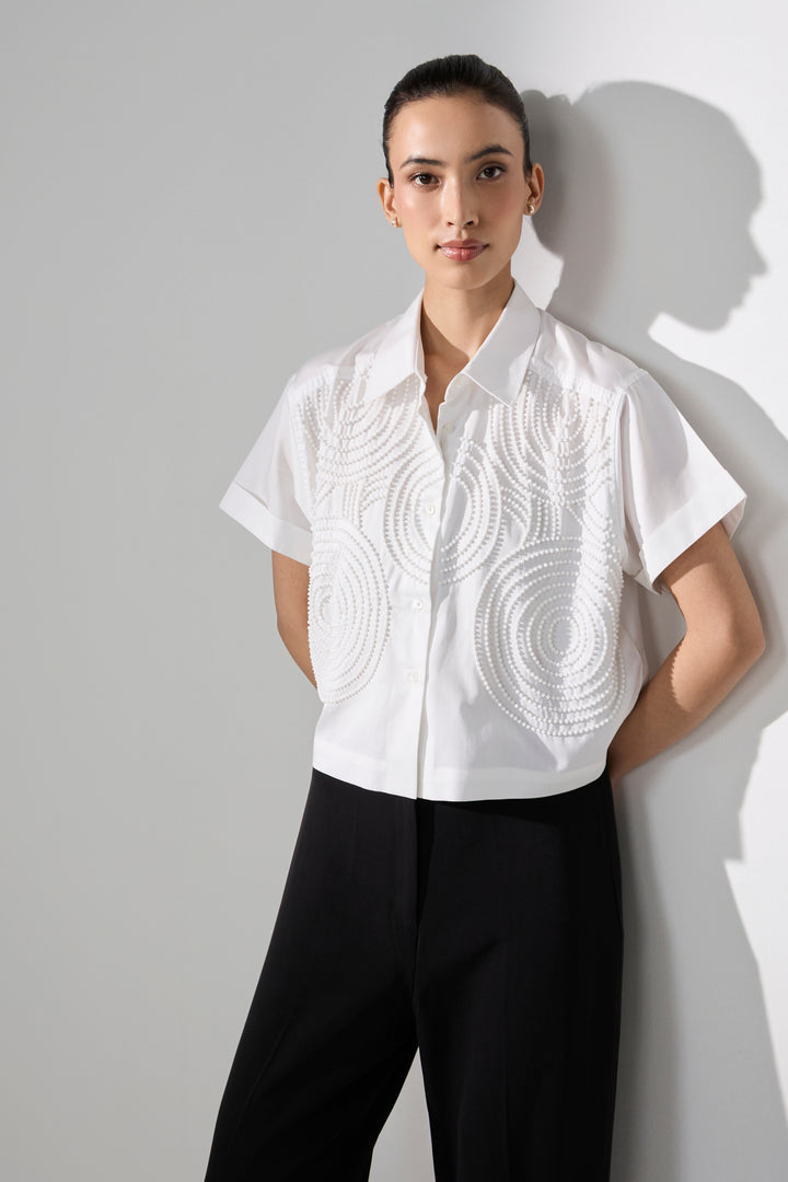 Celeste White Crop Shirt