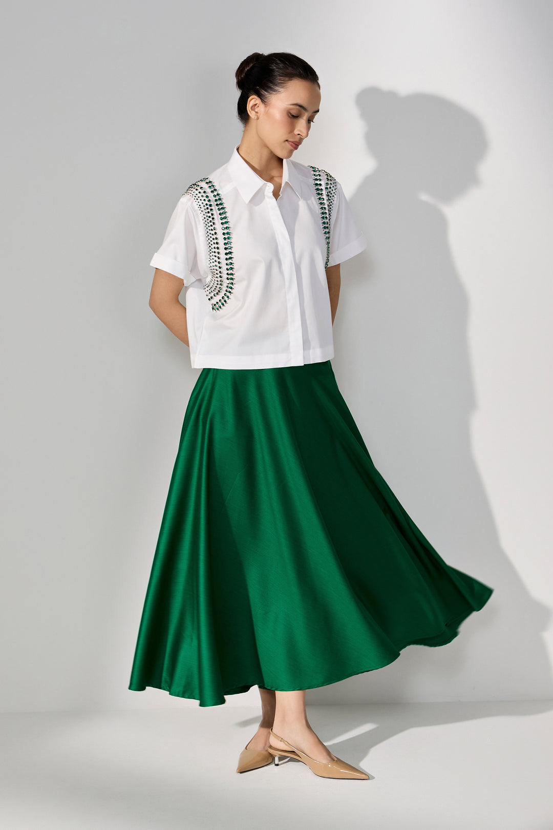 WATERFALL EMERALD SWAROVSKI SHIRT