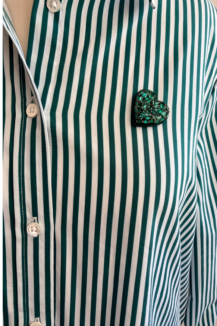 Emerald Crystal Heart Stripe Co-ord Set