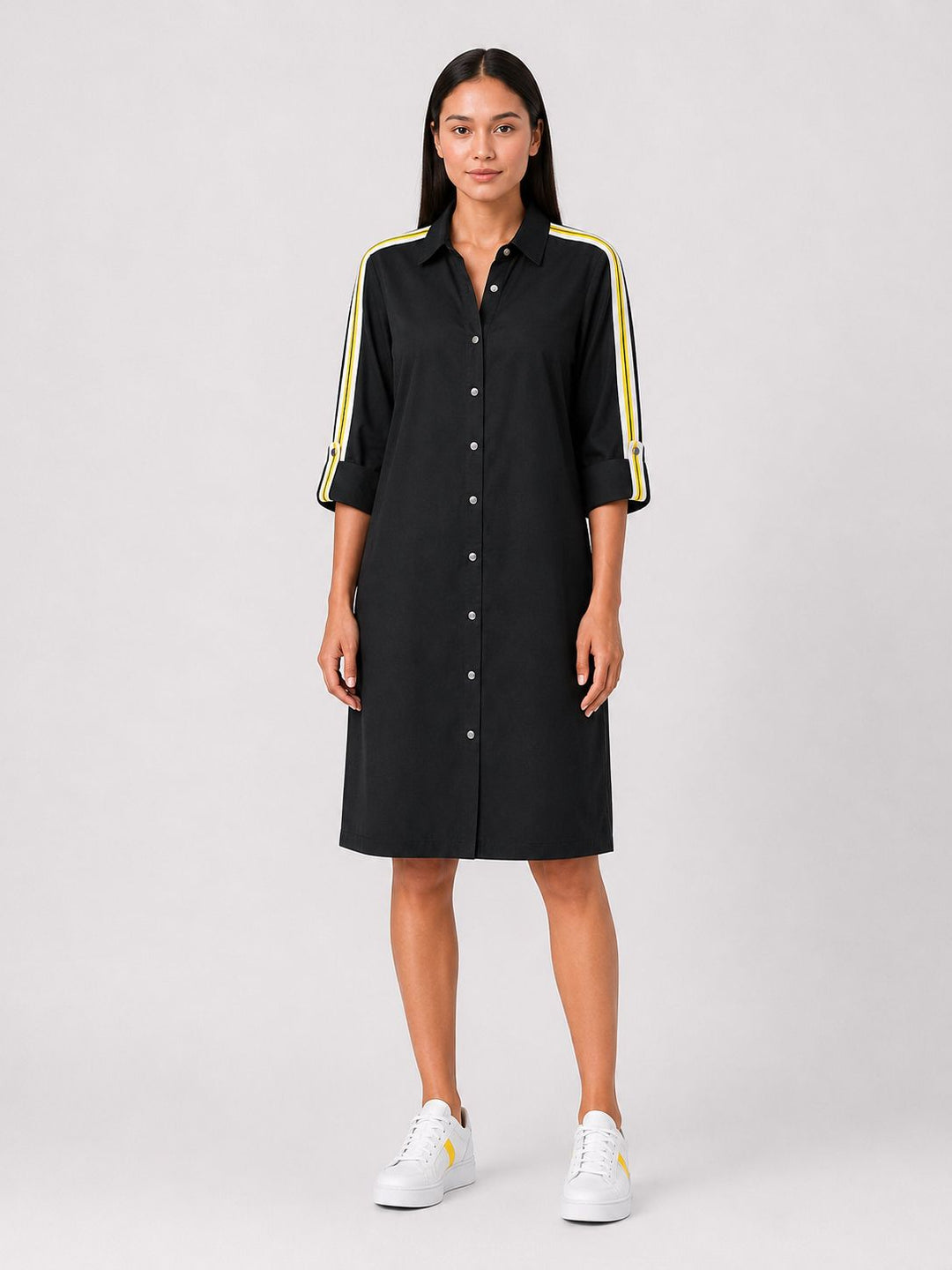 Black Ribbon Shirt Dress