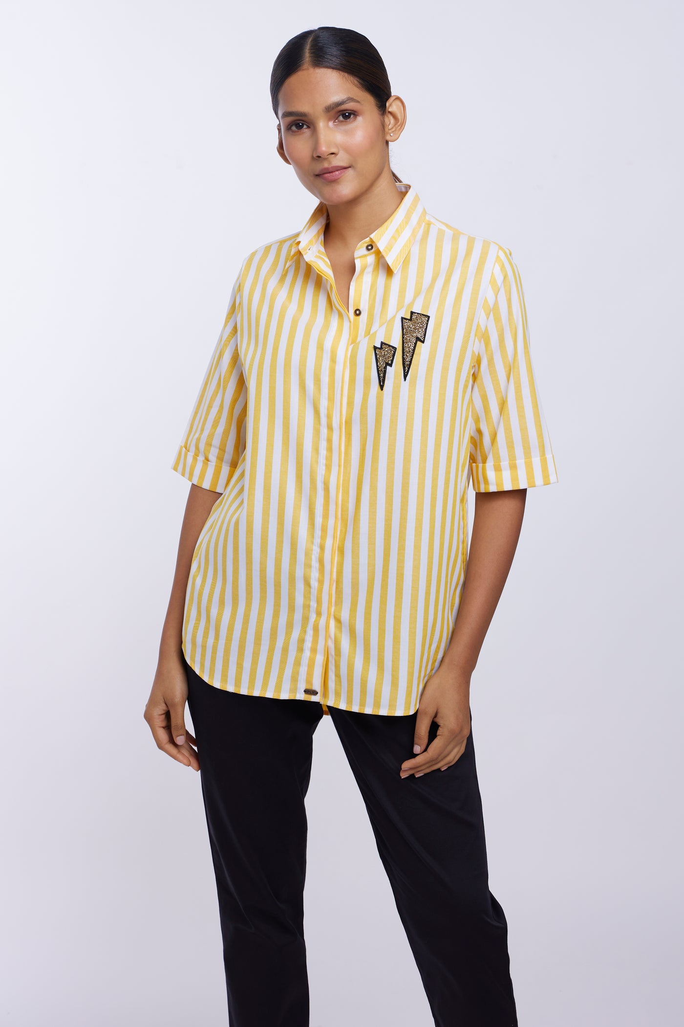 Yellow Stripe Thunderbolt Shirt