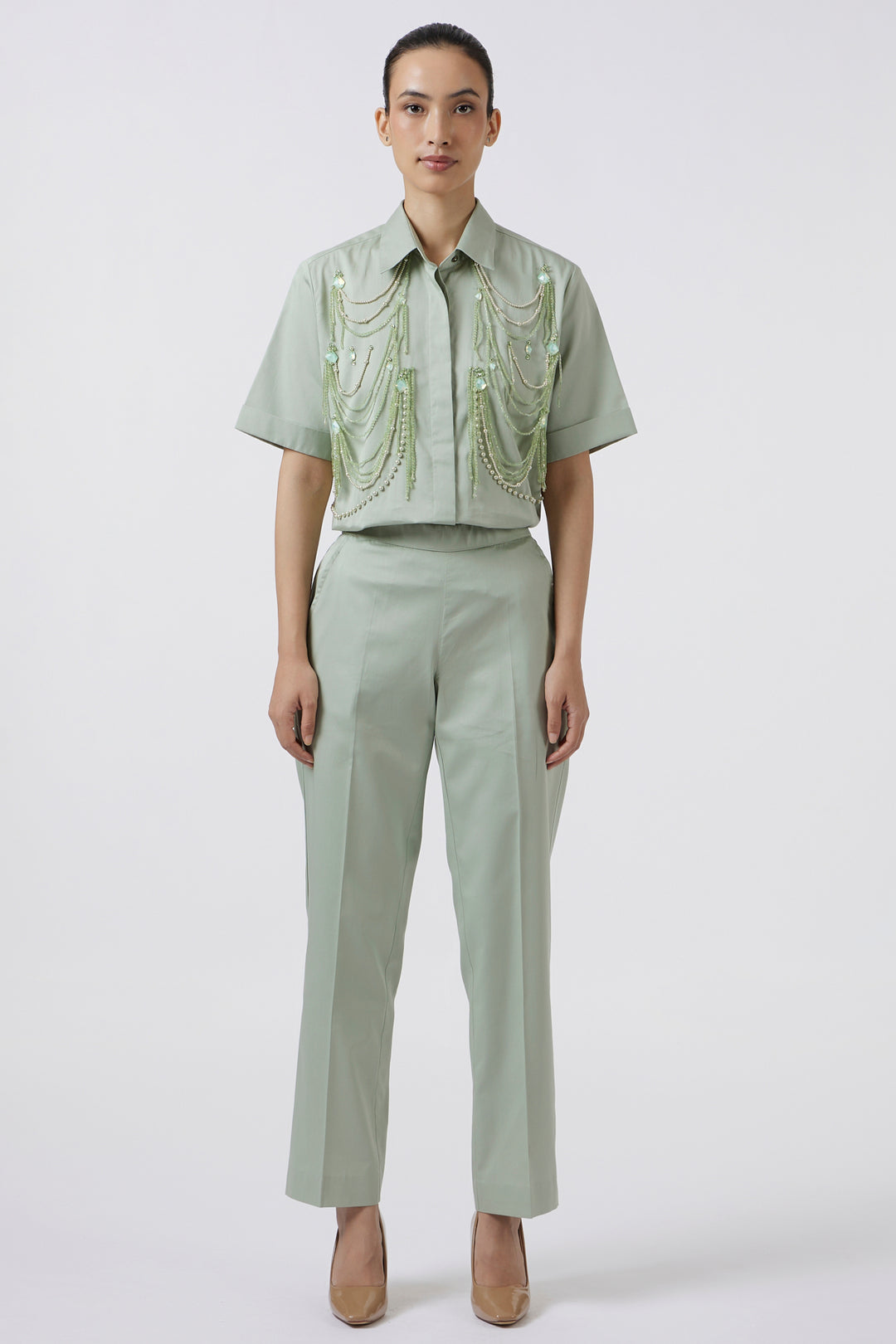 PISTACHIO FRINGE PANEL SET