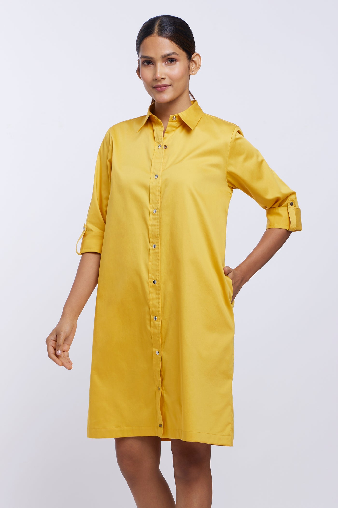 Canary Yellow Shirt Dress