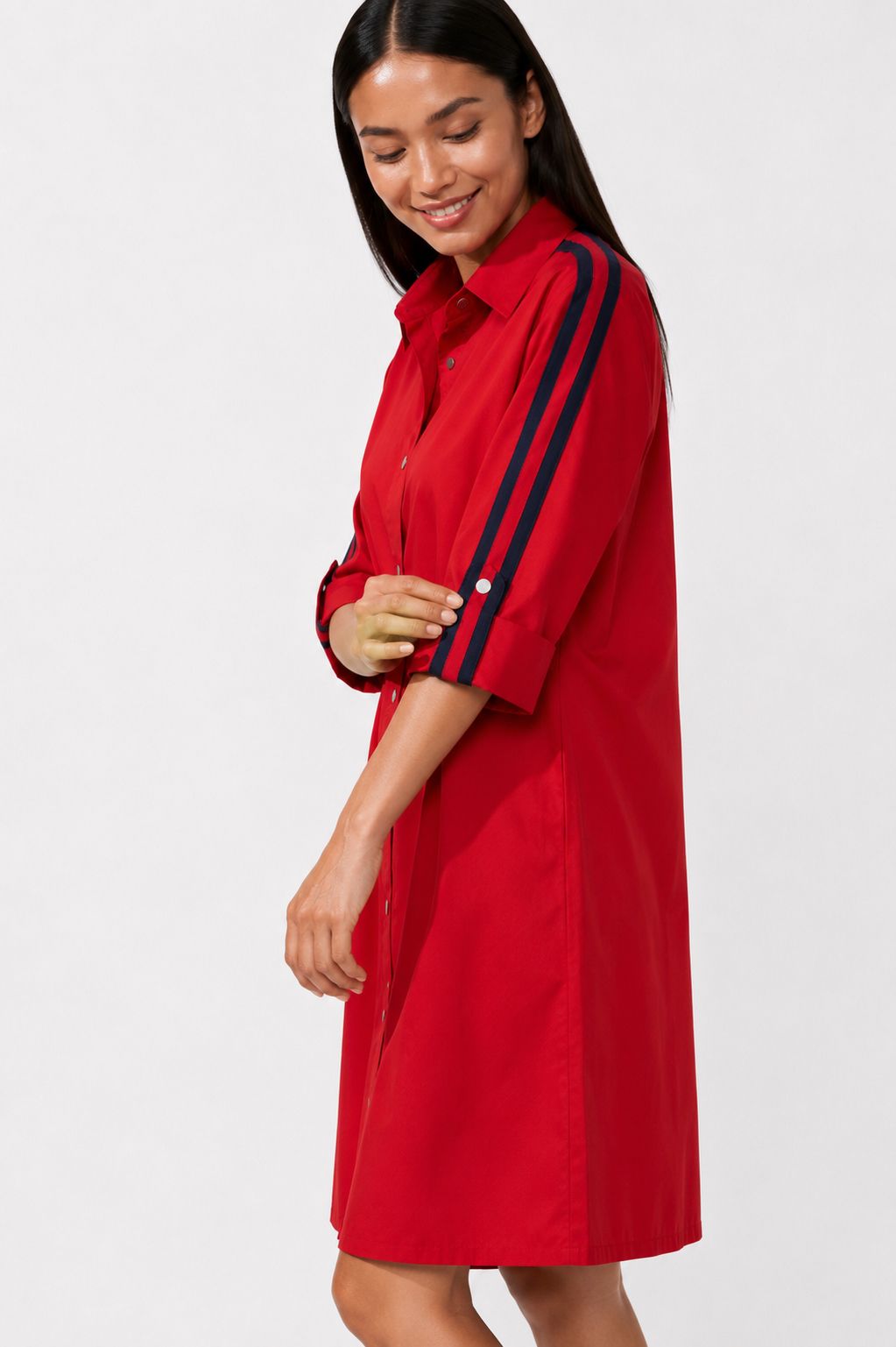 Red Ribbon Shirt Dress