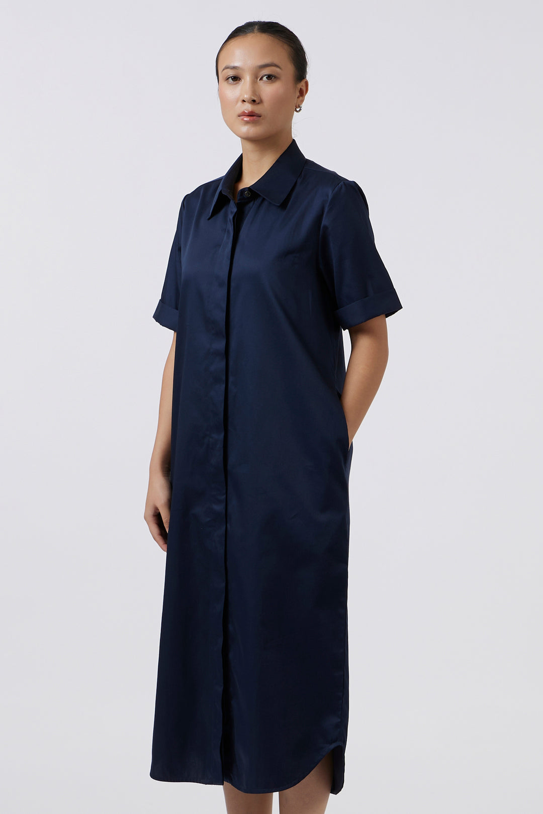 NAVY LONG RELAXED DRESS