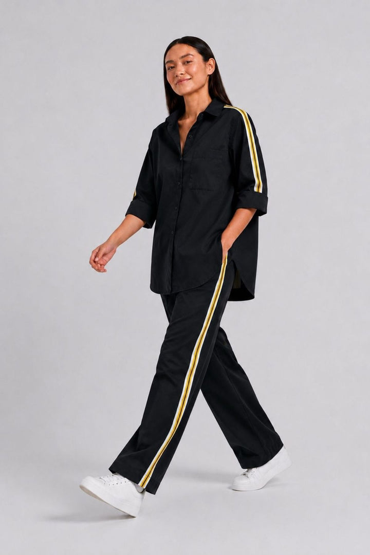 Black Ribbon Pant Set