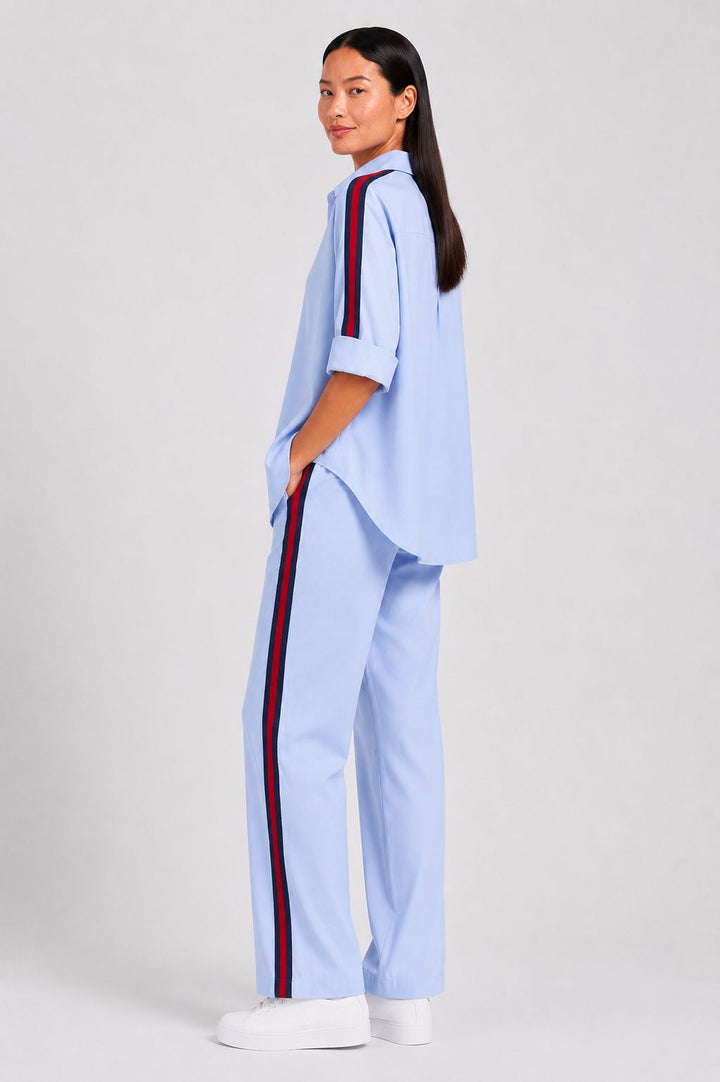Sky-Blue Ribbon Pant Set