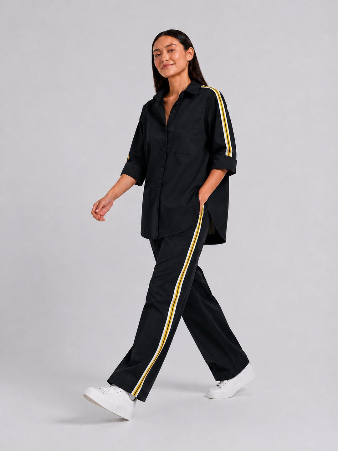 Black Ribbon Pant Set