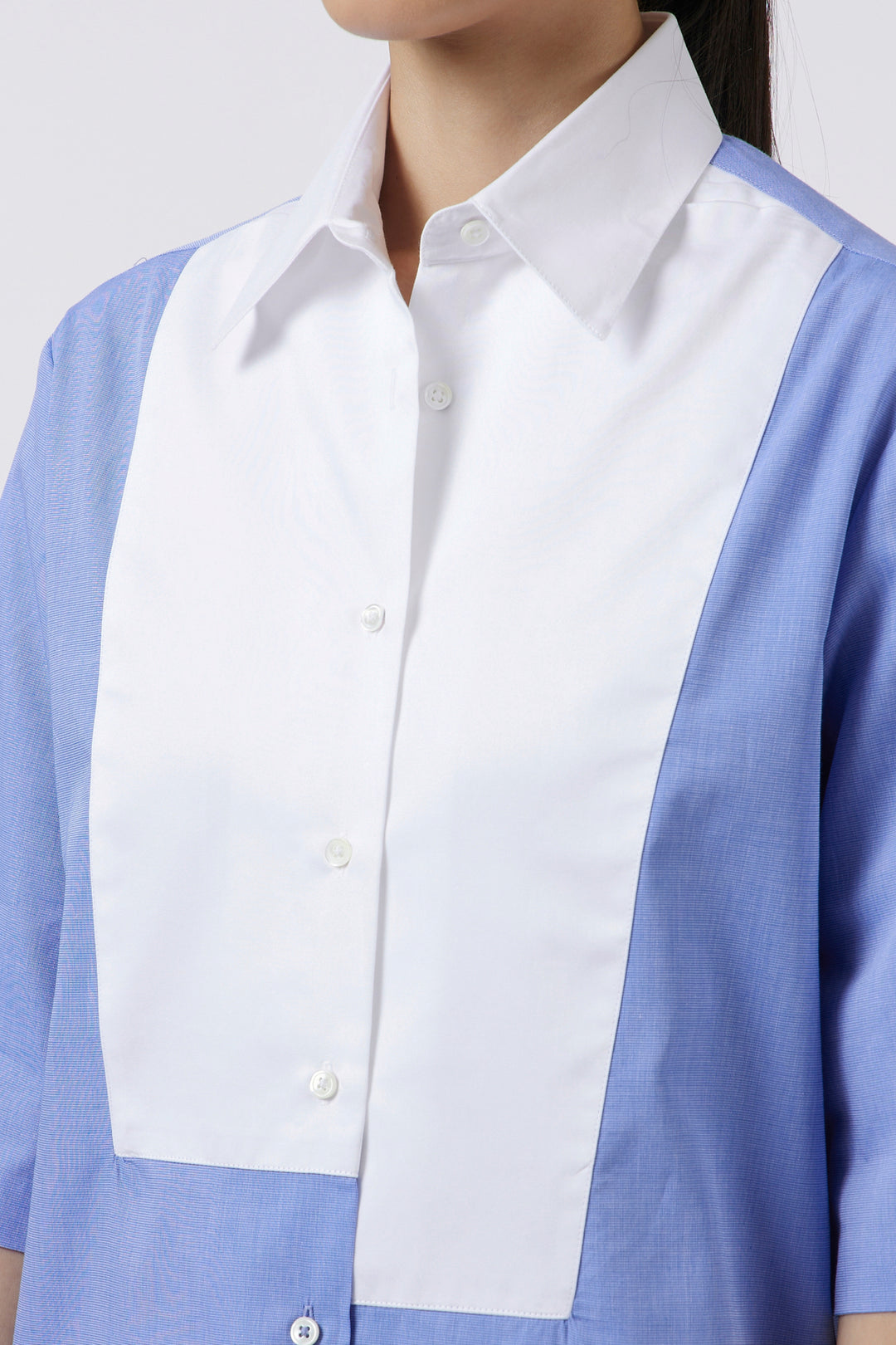 GEOMETRIC BIB BLUE SHIRT