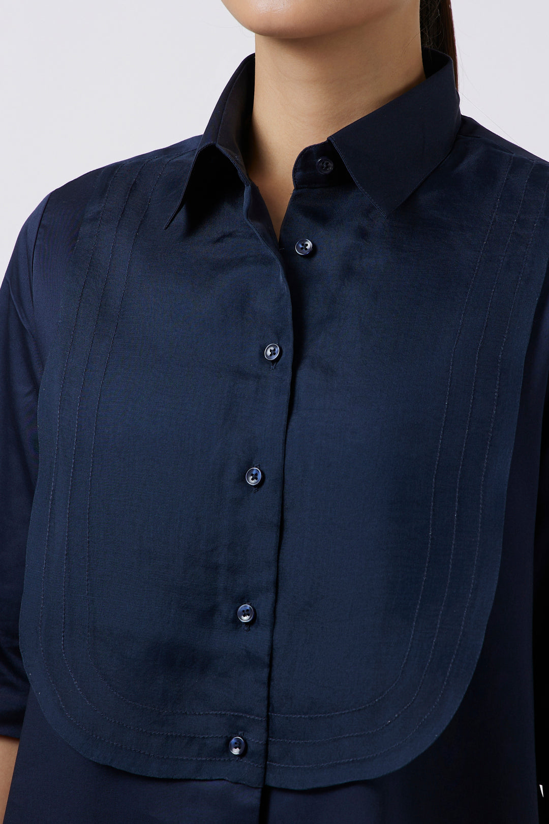 ORGANZA BIB NAVY SHIRT