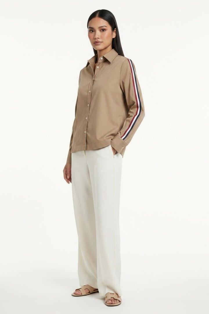 Sand Ribbon Crop Shirt