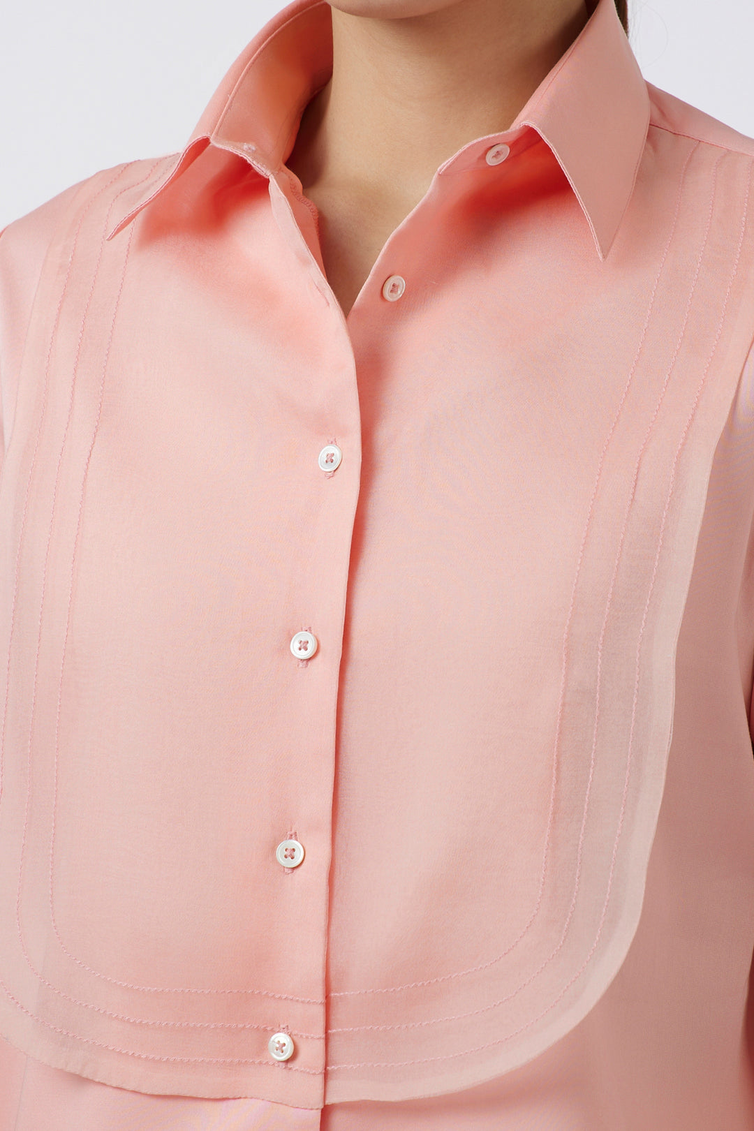 ORGANZA BIB PEACH SHIRT