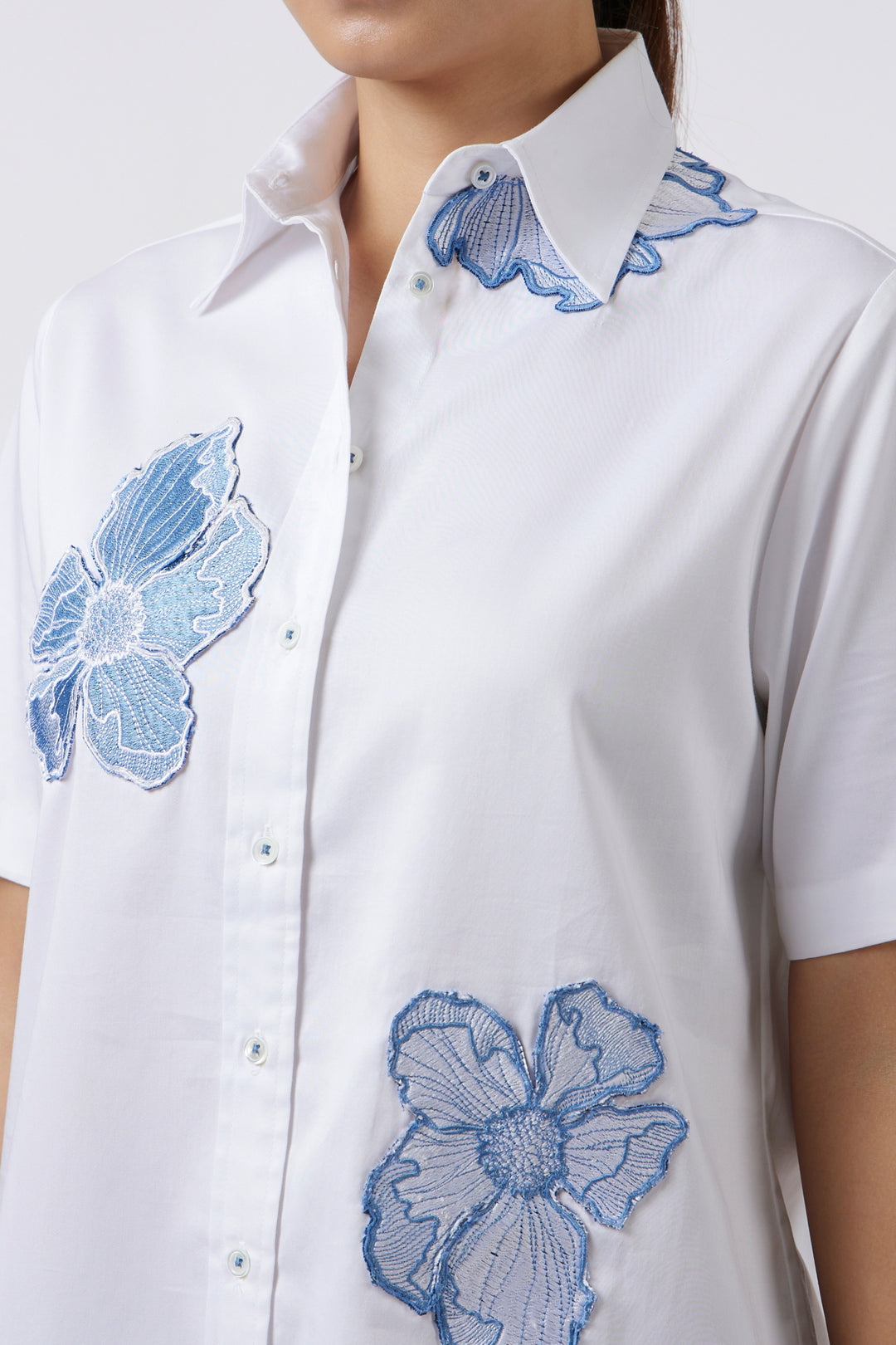 AZURE BLOOM WHITE SHIRT