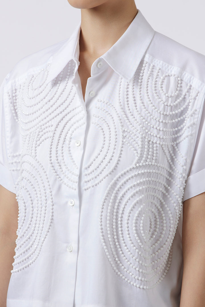 Celeste White Crop Shirt