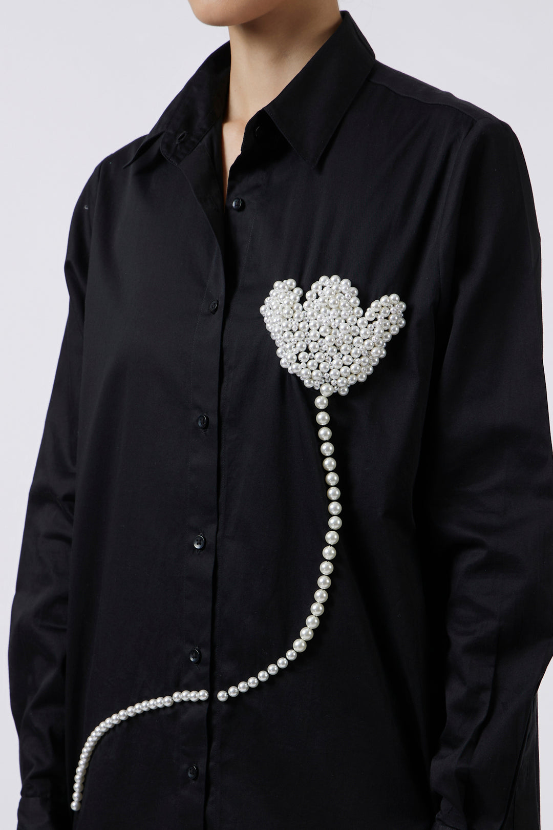 PEARL ROSE BLACK SHIRT
