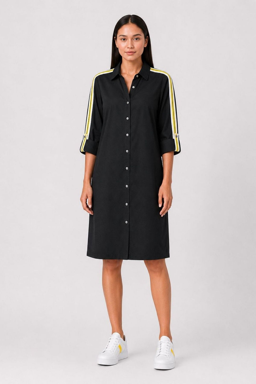 Black Ribbon Shirt Dress