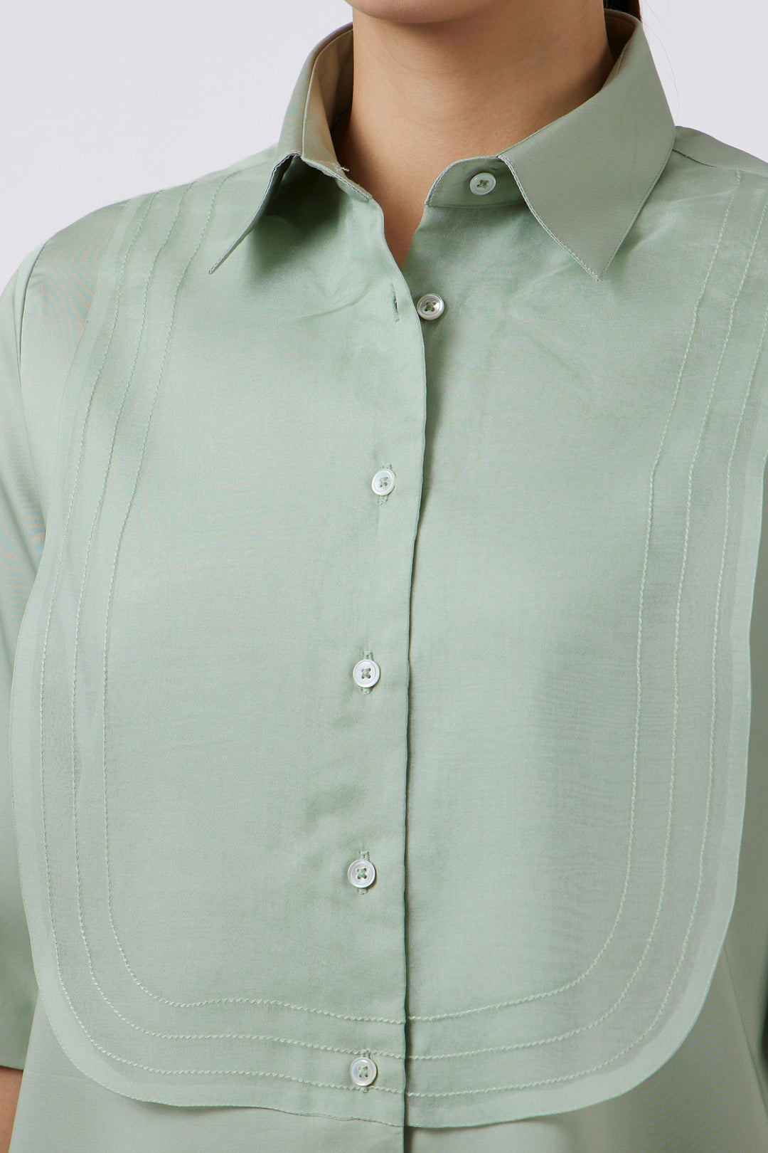 ORGANZA BIB PISTACHIO SHIRT