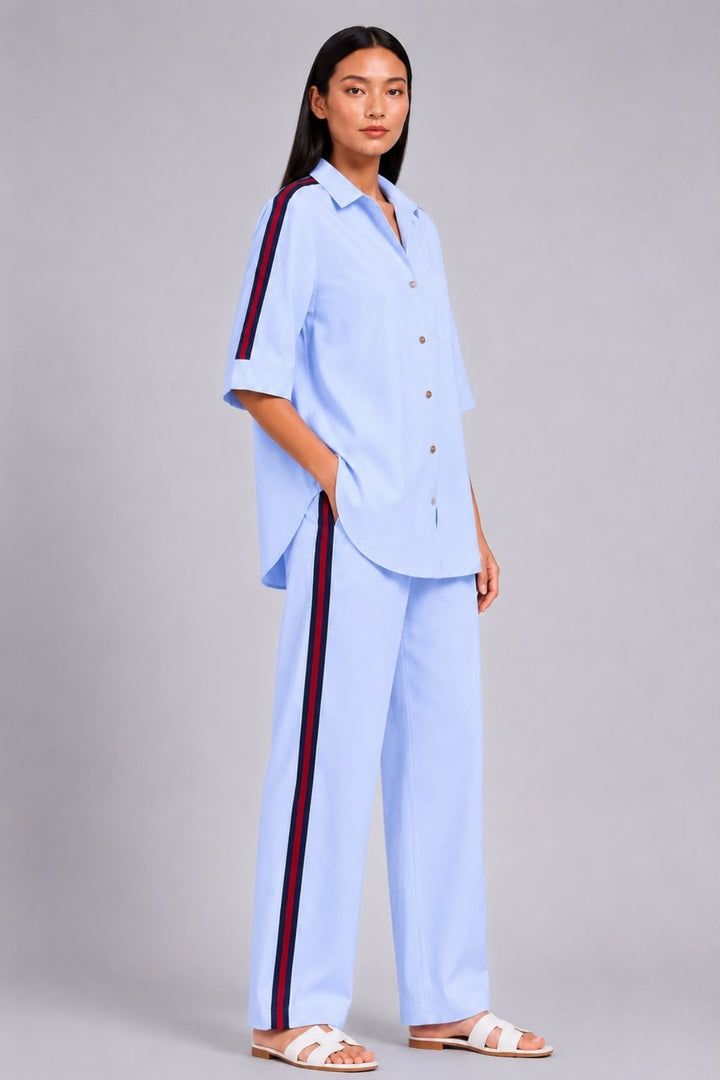 Sky Blue Ribbon Pant Set