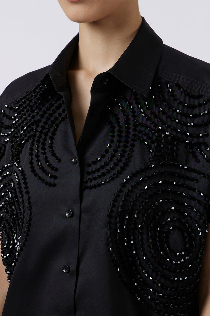 Celeste Black Crop Shirt