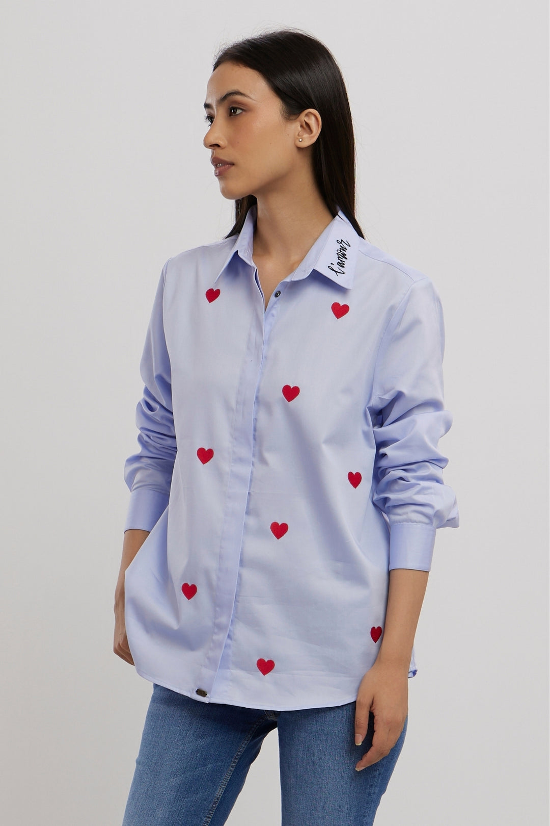 Diana Penty Sky Blue Heart Shirt - PALLAVI SWADI  