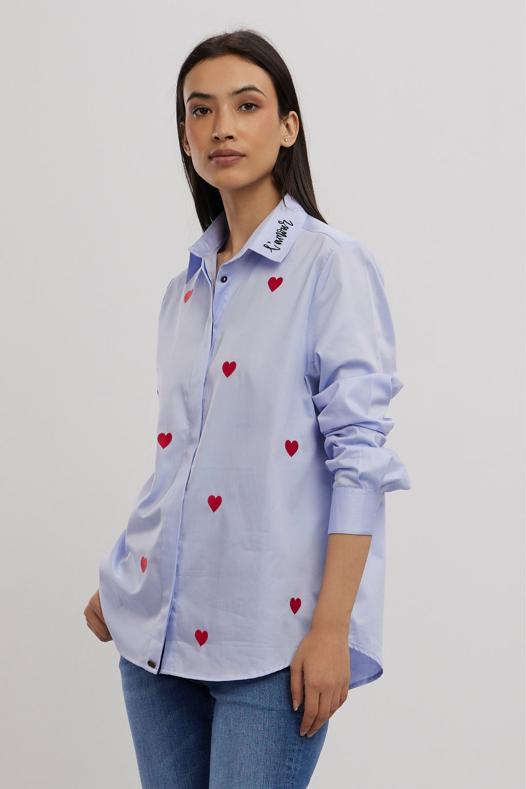 Diana Penty Sky Blue Heart Shirt - PALLAVI SWADI  
